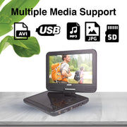 Laser 10" Portable DVD Player with Anti-Skip Technology V1031-DVD-PT-10D