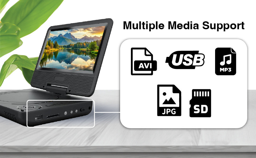 Laser Portable DVD Player 7 inch V1031-DVD-PT-7D