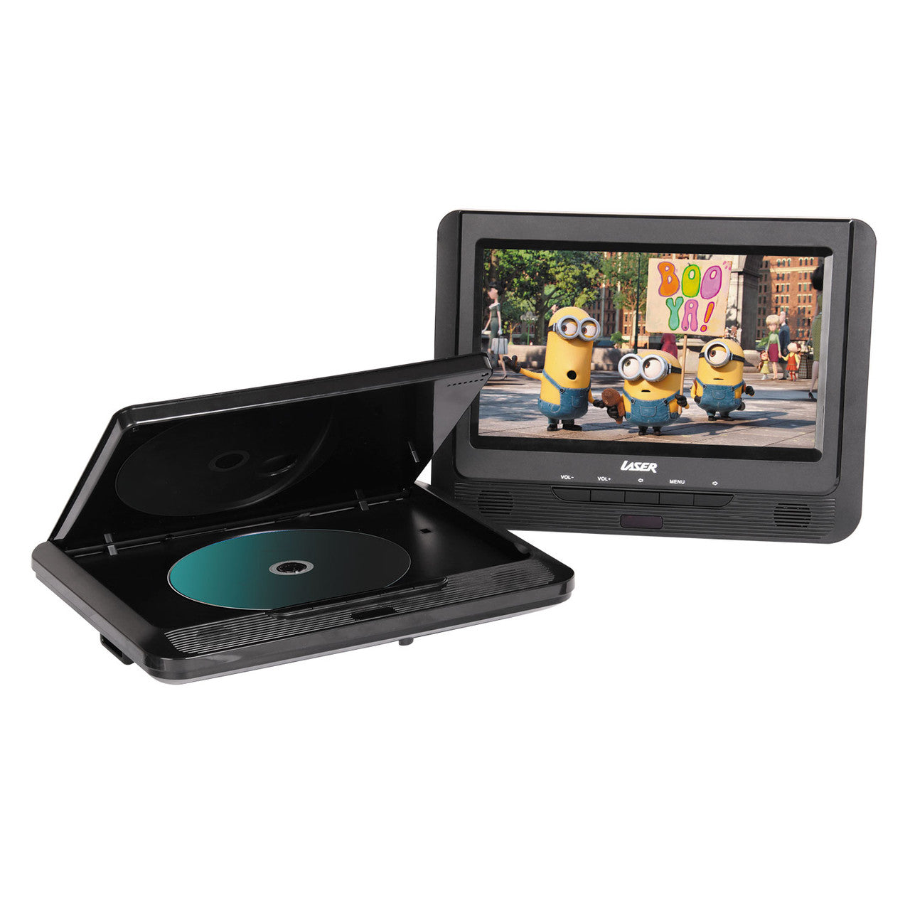Laser 9 Inch Dual Screen DVD Player Black V1031-DVD-PT9-DUALD