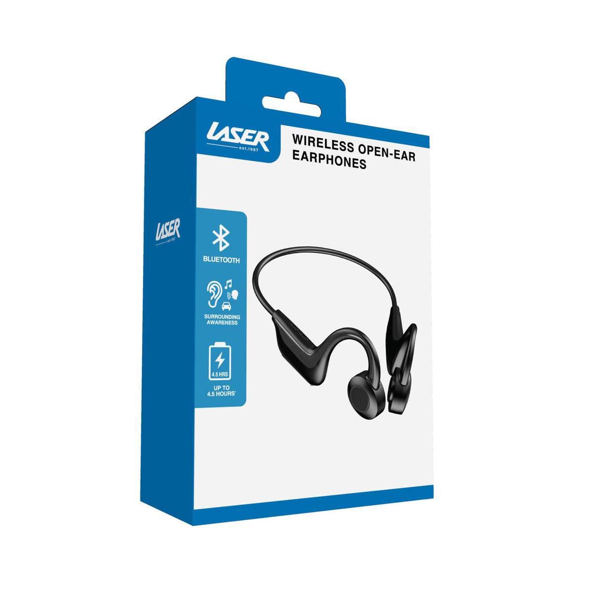 Laser Wireless Open Ear Earphones Black V1031-EP-AC25BK-171