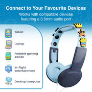 Laser Kids Wired Headphones with Charms Blue V1031-HP-KW26BL-001