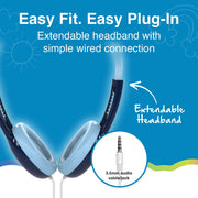 Laser Kids Wired Headphones with Charms Blue V1031-HP-KW26BL-001