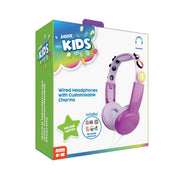 Laser Kids Wired Headphones with Charms Pink V1031-HP-KW26PK-018