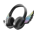 Laser Kids Angel Wings Headphones with Mic Black V1031-HP-KWINBK-430