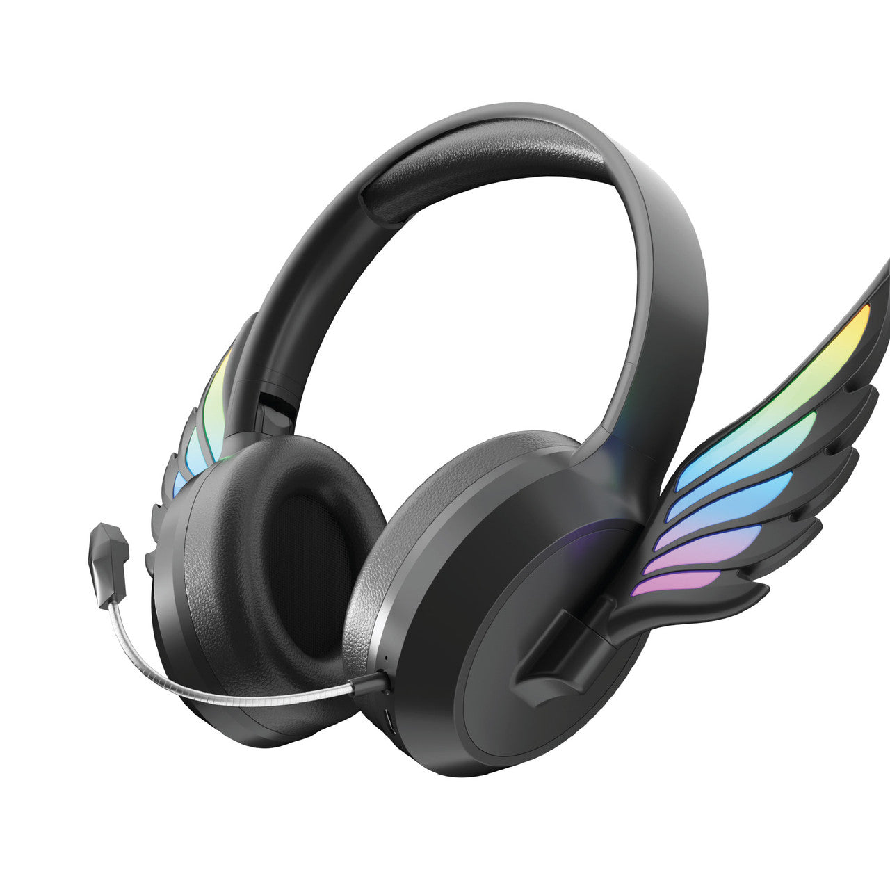 Laser Kids Angel Wings Headphones with Mic Black V1031-HP-KWINBK-430