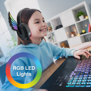 Laser Kids Angel Wings Headphones with Mic Black V1031-HP-KWINBK-430