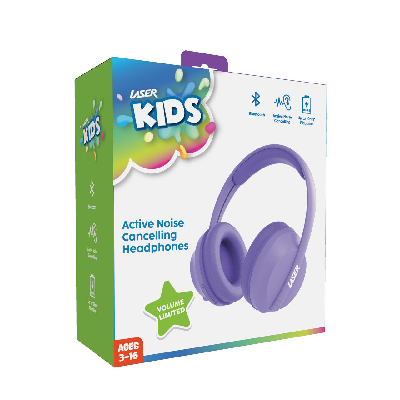 Laser Volume Limited ANC Kids Headphones Lilac V1031-HPS-KANCL-071