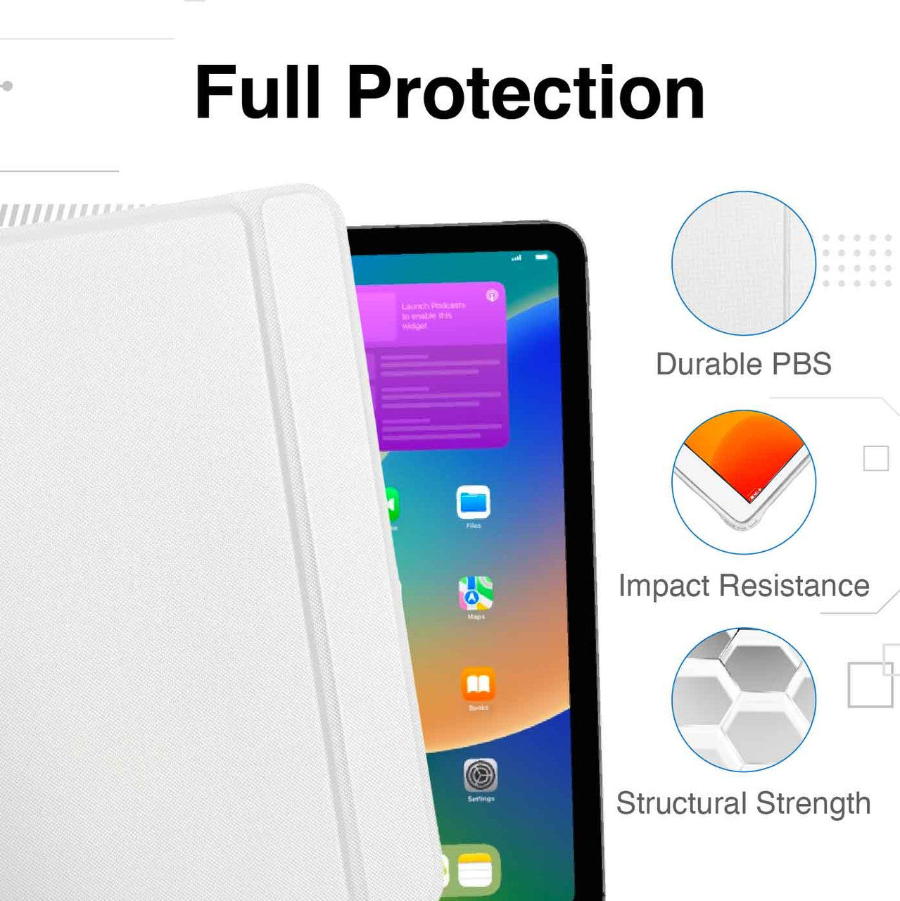Laser iPad 10.9-inch Wireless Keyboard Case White V1031-KB-IPAD109W73