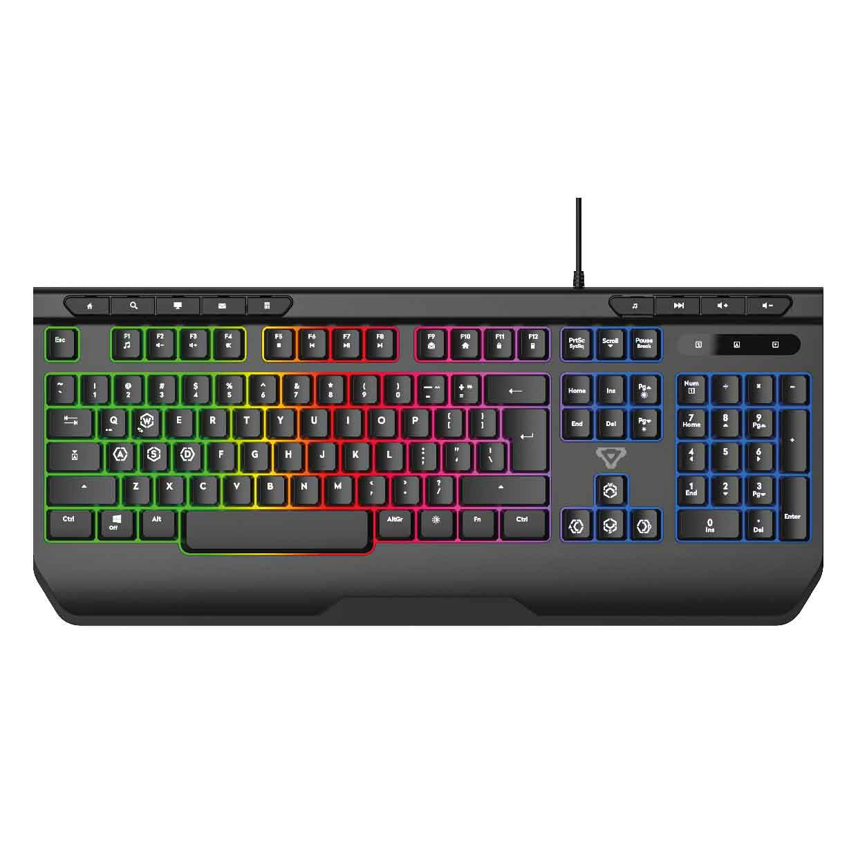 Laser RGB Gaming Keyboard with Anti-Ghosting Keys V1031-KB-MBK701-BK