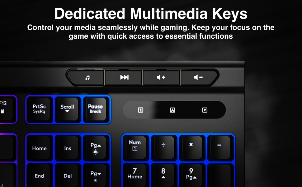 Laser RGB Gaming Keyboard with Anti-Ghosting Keys V1031-KB-MBK701-BK
