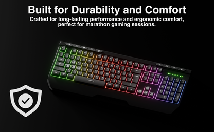 Laser RGB Gaming Keyboard with Anti-Ghosting Keys V1031-KB-MBK701-BK