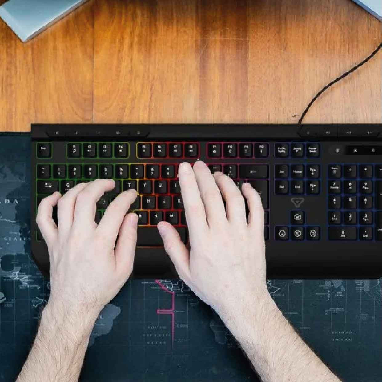 Laser RGB Gaming Keyboard with Anti-Ghosting Keys V1031-KB-MBK701-BK