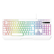 Laser White Gaming RGB Keyboard Full Size with Multimedia Keys V1031-KB-MBK701-WH05