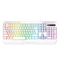 Laser White Gaming RGB Keyboard Full Size with Multimedia Keys V1031-KB-MBK701-WH05