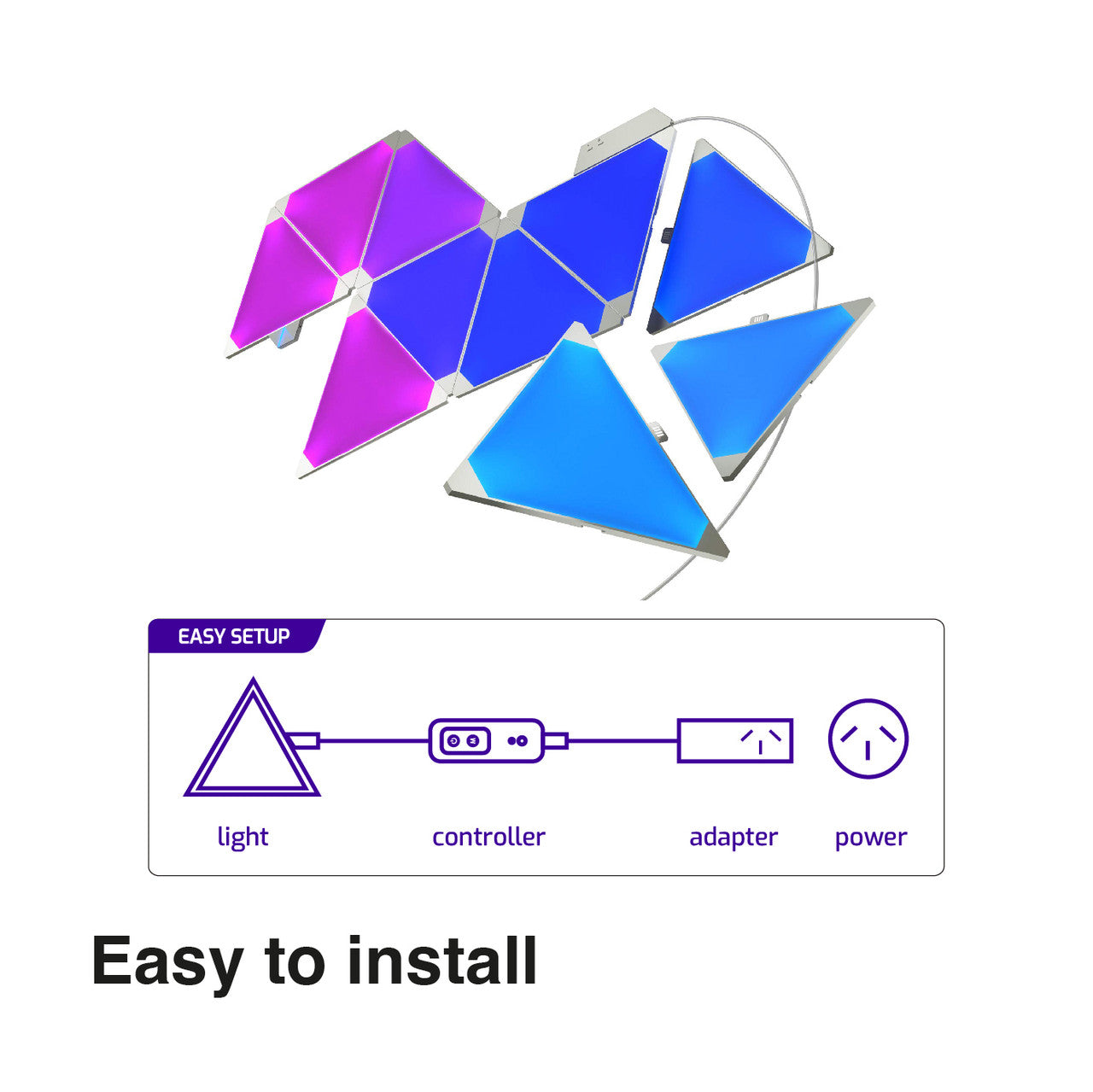 Laser Smart DIY Triangle Light WiFi RGB 10-Pack V1031-LSH-10TRI-037