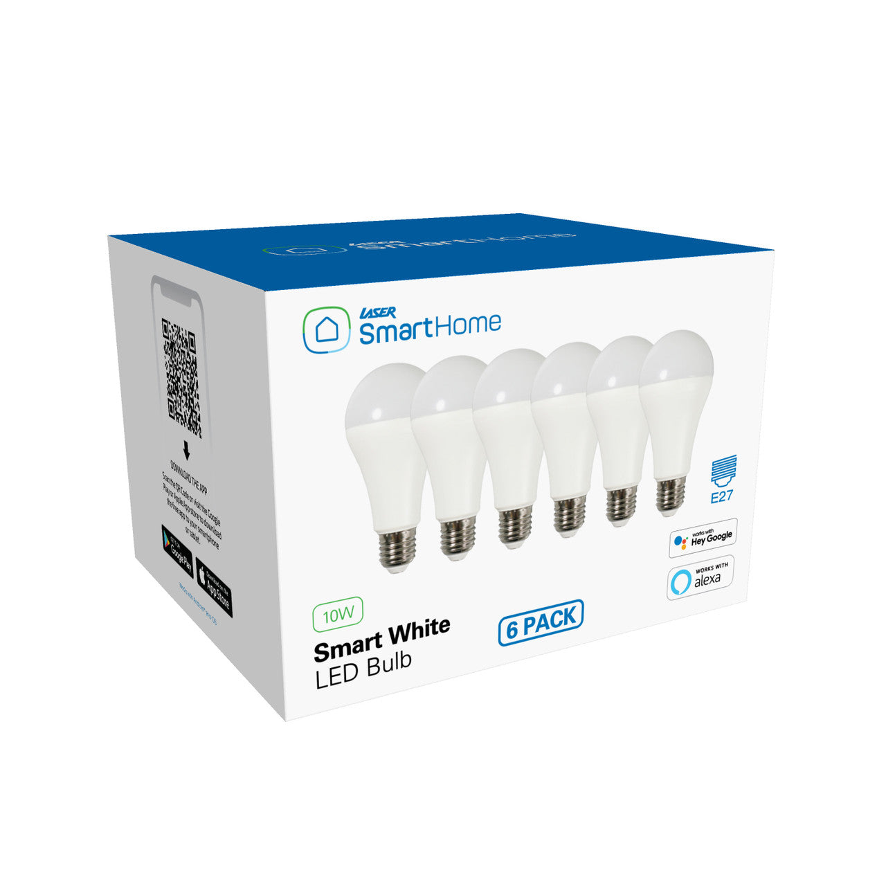 Laser Smart White LED Bulb E27 6 Pack - Wi-Fi Control V1031-LSH-E27W6PACK