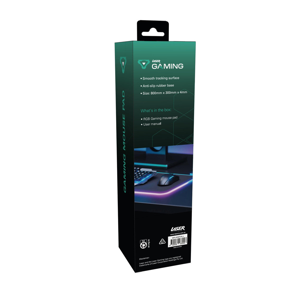 Laser RGB LED Gaming Mouse Pad Extra Large V1031-MPX-MSEPDXL-L
