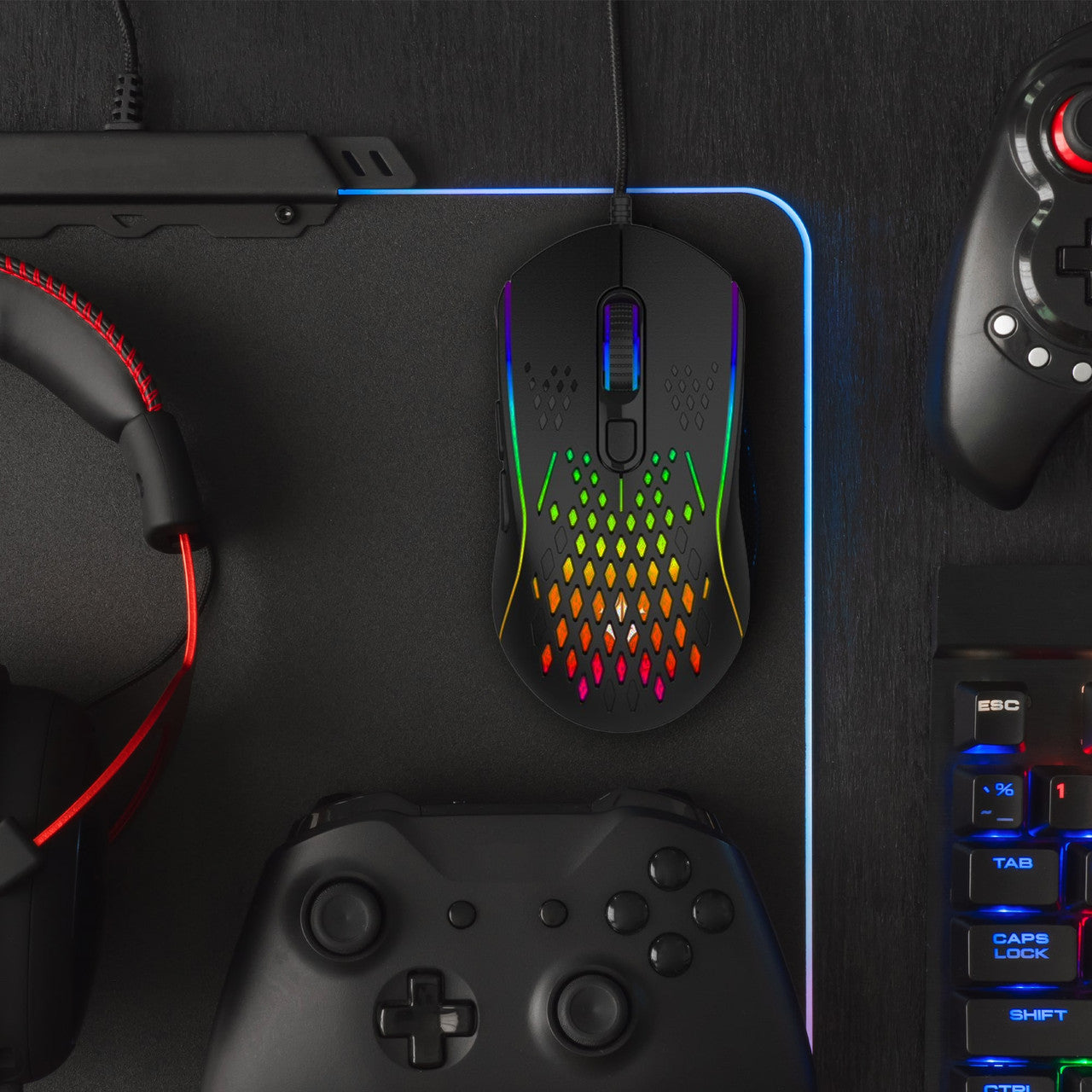 Laser RGB Lightweight Gaming Mouse - Black V1031-MSE-M1210-BK