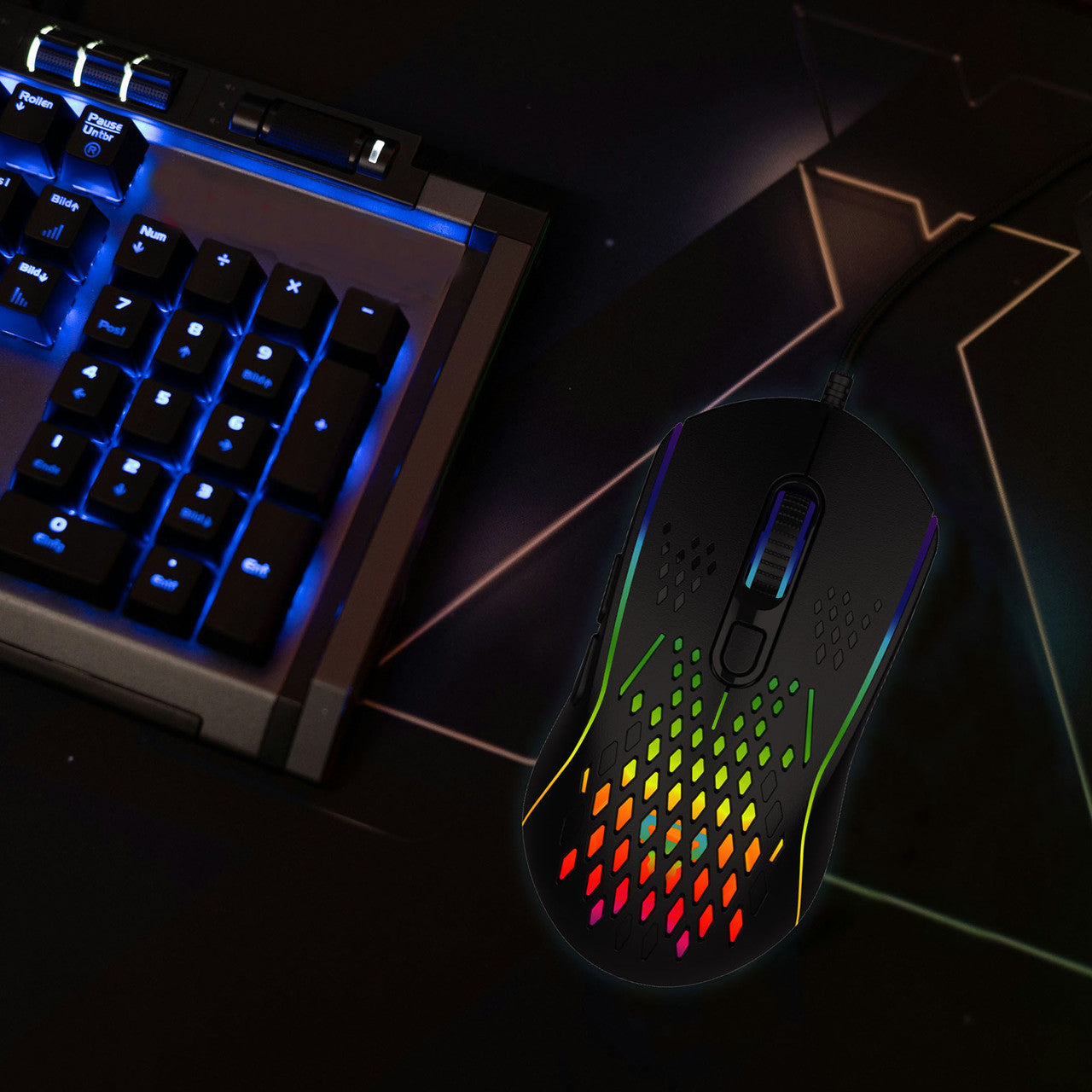 Laser RGB Lightweight Gaming Mouse - Black V1031-MSE-M1210-BK