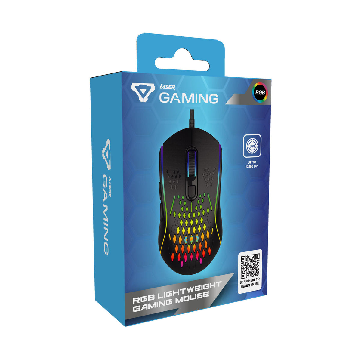 Laser RGB Lightweight Gaming Mouse - Black V1031-MSE-M1210-BK