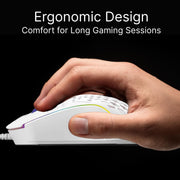 Laser RGB Lightweight Gaming Mouse White V1031-MSE-M1210-WH