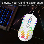 Laser RGB Lightweight Gaming Mouse White V1031-MSE-M1210-WH
