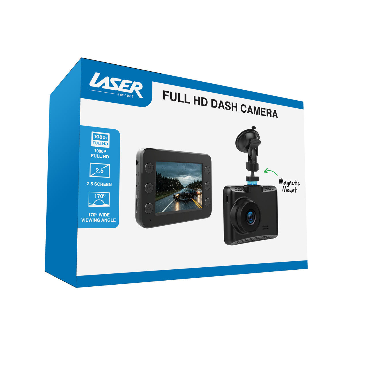 Laser Full HD Dash Camera 2.5 Inch Display V1031-NAVC-FH25-748