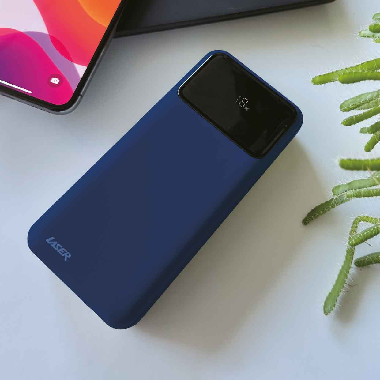 Laser 10000mAh Powerbank 18W PD with LED Navy V1031-PB-10K24NA-736