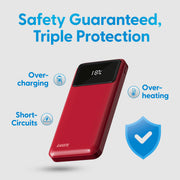 Laser 10000mAh Powerbank 18W PD with LED Indicator Red V1031-PB-10K24RD-729