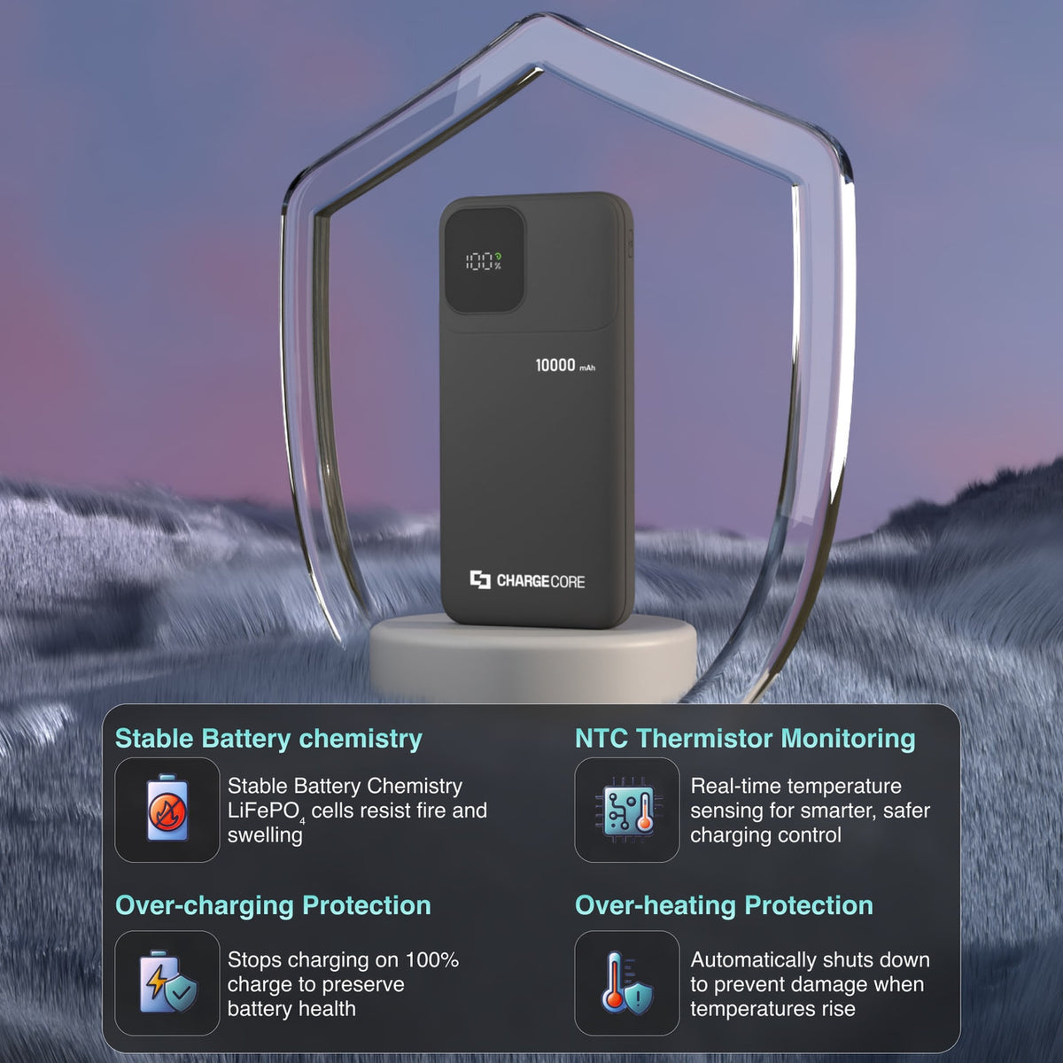 ChargeCore SafeCharge Max 10K - Black V1031-PB-10LFBK-969