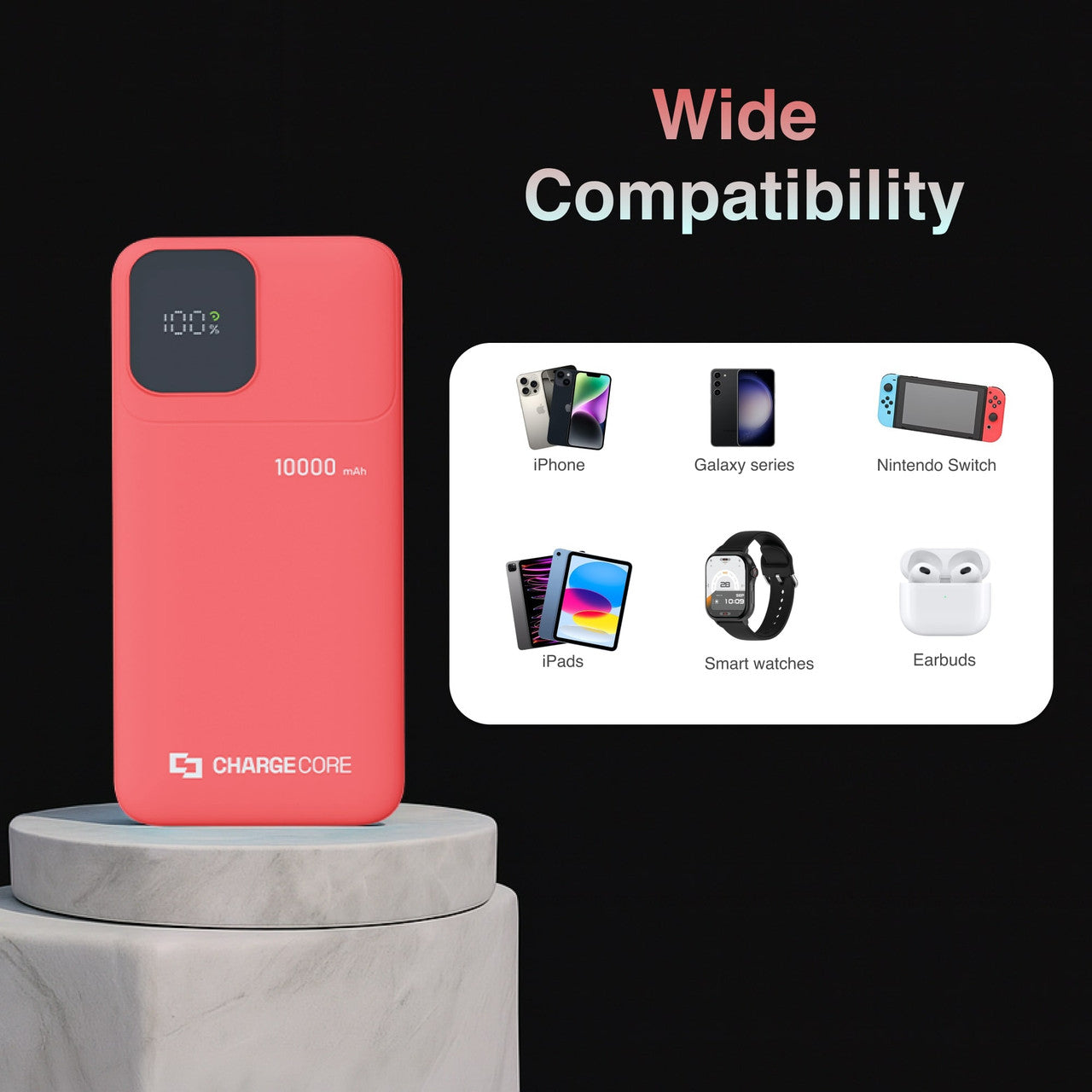 ChargeCore SafeCharge Max 10K - Sunset Coral V1031-PB-10LFSU-983