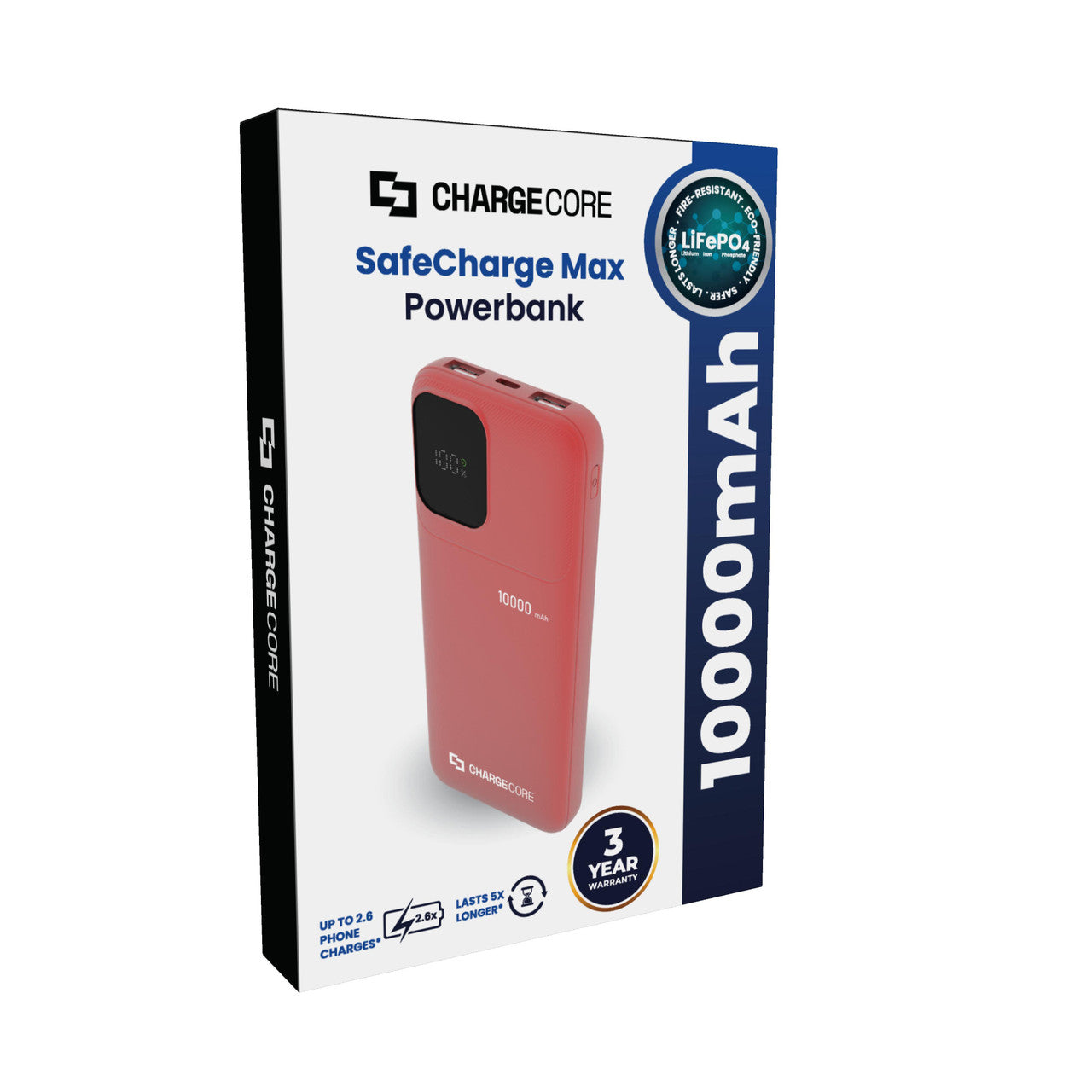 ChargeCore SafeCharge Max 10K - Sunset Coral V1031-PB-10LFSU-983