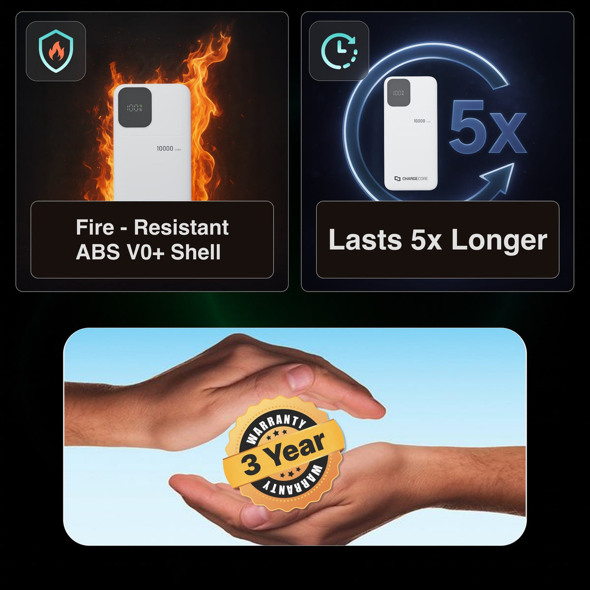 ChargeCore SafeCharge Max 10K - White V1031-PB-10LFWT-990