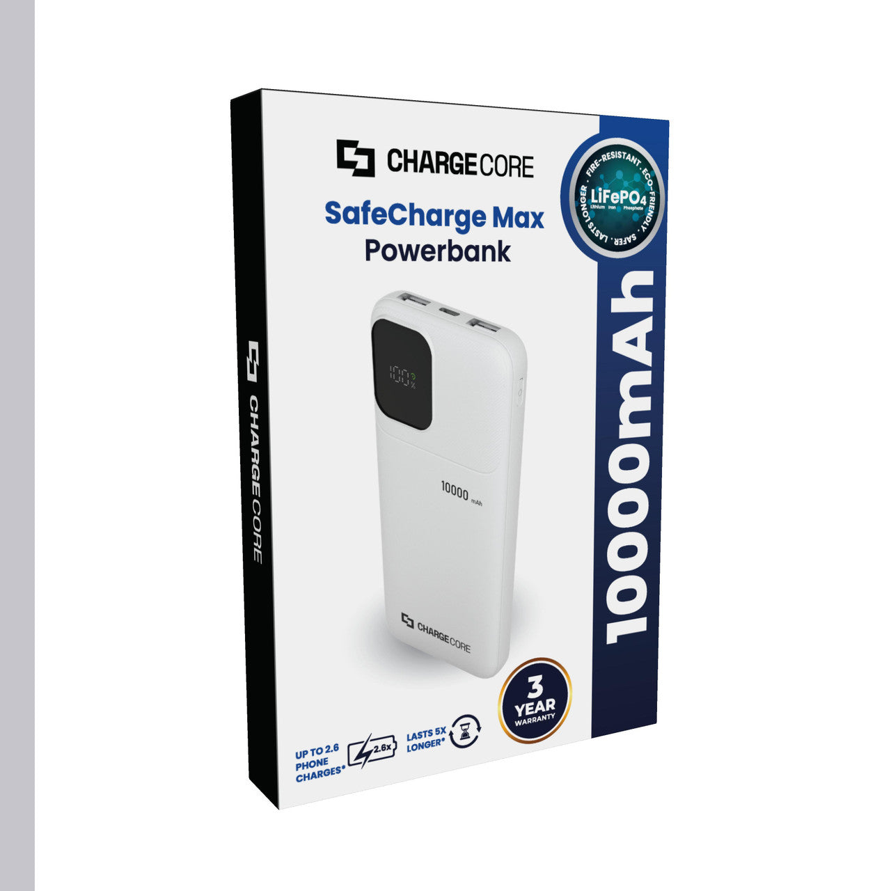 ChargeCore SafeCharge Max 10K - White V1031-PB-10LFWT-990