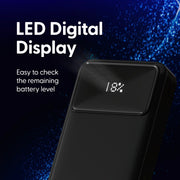 Laser 20000mAh Powerbank 18W PD with LED Black V1031-PB-20K24BK-743