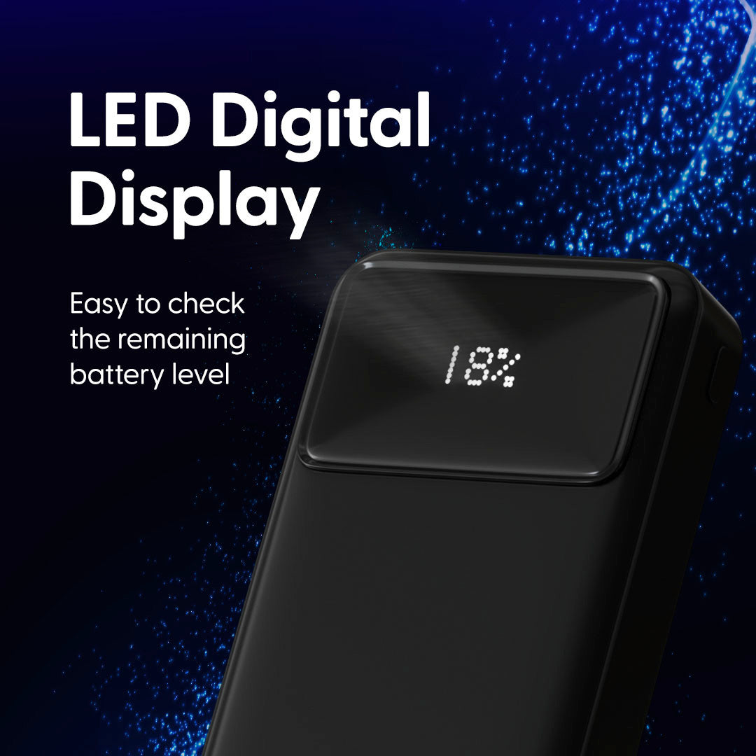 Laser 20000mAh Powerbank 18W PD with LED Black V1031-PB-20K24BK-743