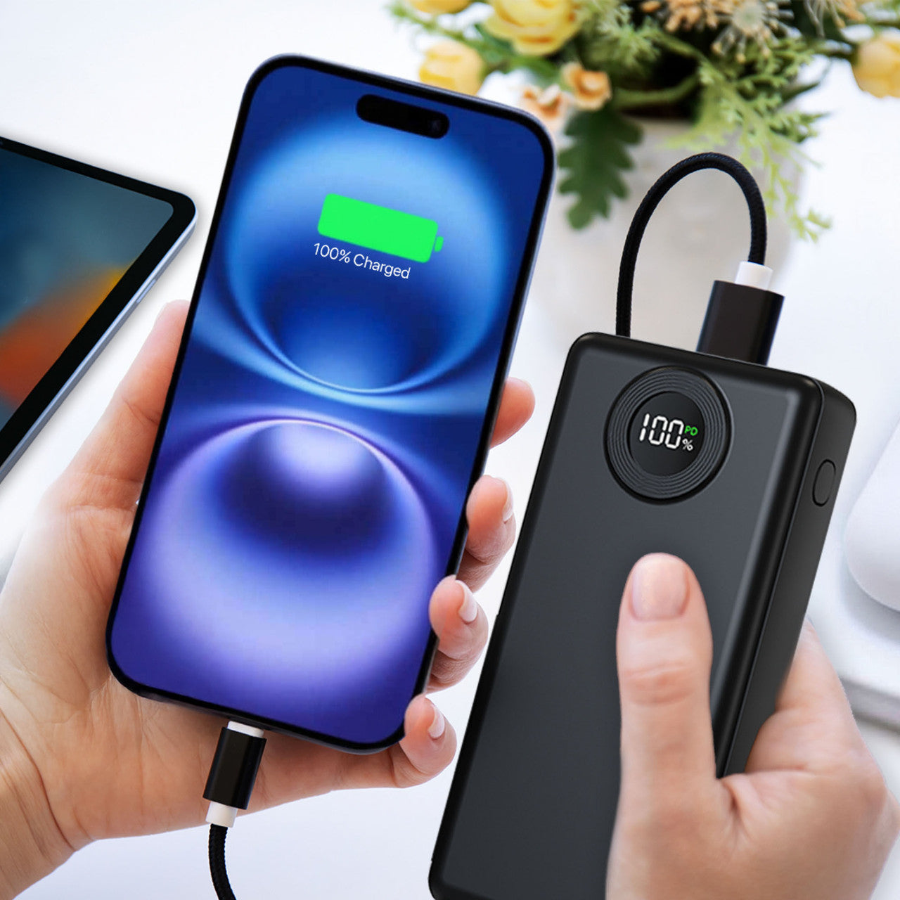 Laser 20000mAh Powerbank Battery Display Black V1031-PB-20K25BK-809