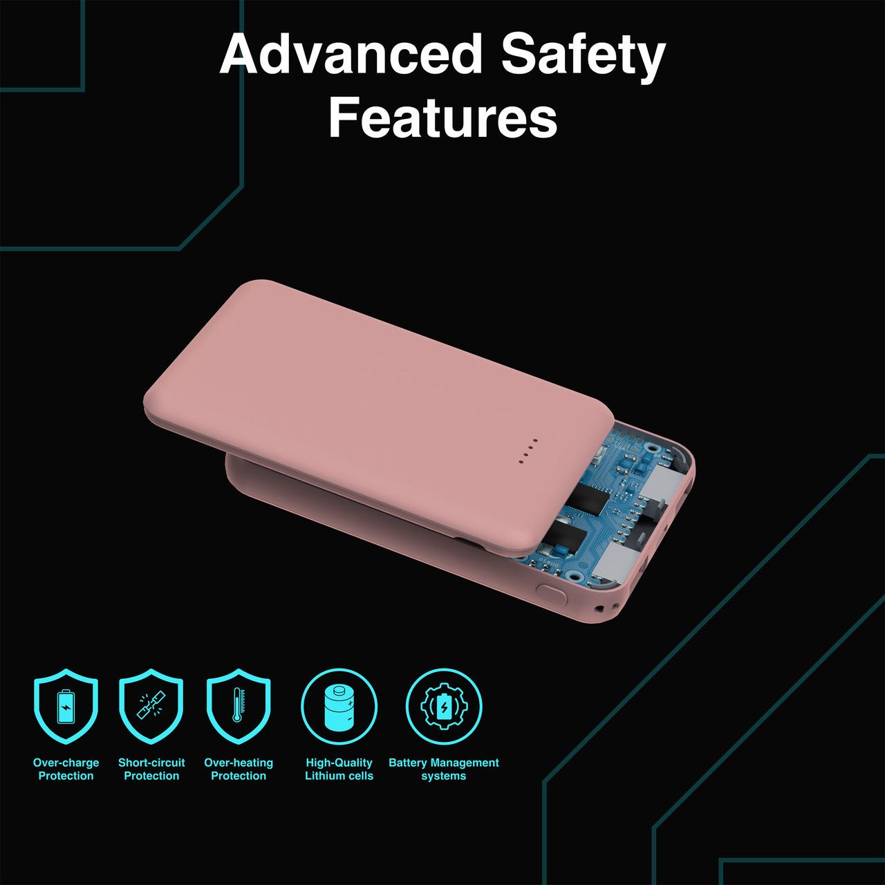 Laser 5000mAh Compact Portable Power Bank - Clay