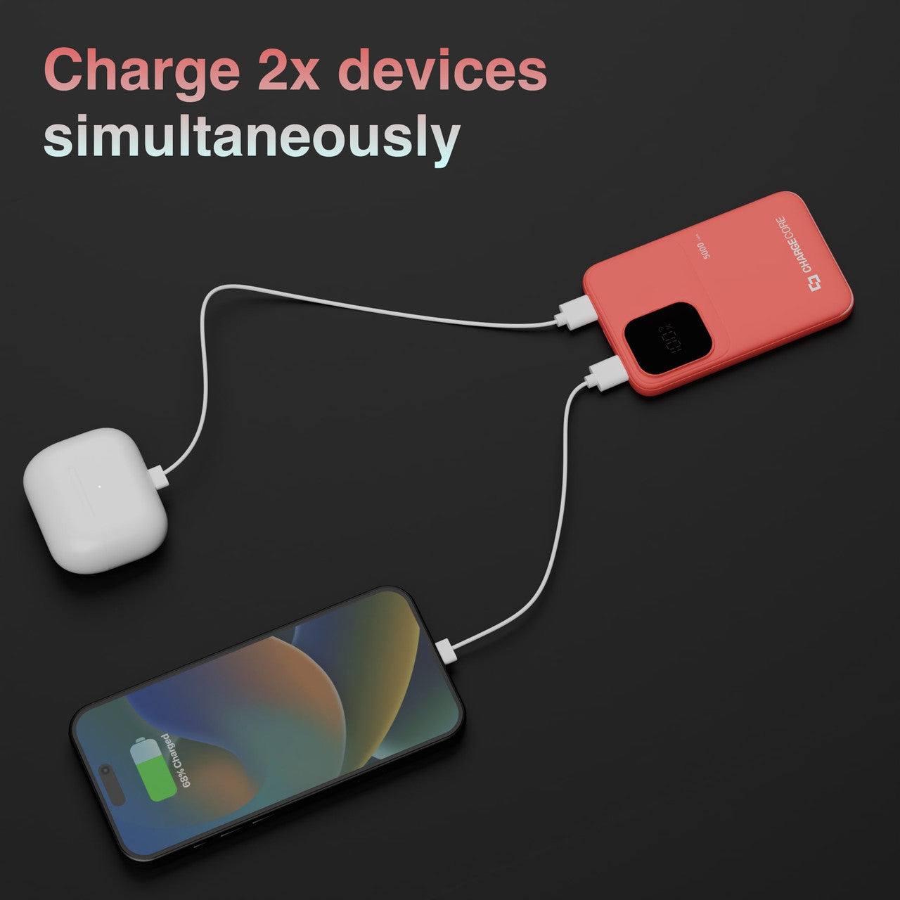 ChargeCore SafeCharge Max 5K - Sunset Coral V1031-PB-5KLFSU-041
