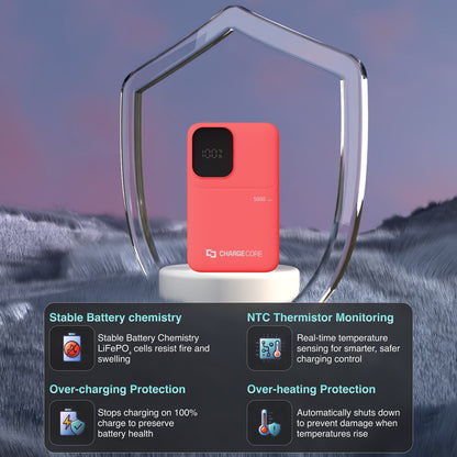 ChargeCore SafeCharge Max 5K - Sunset Coral V1031-PB-5KLFSU-041