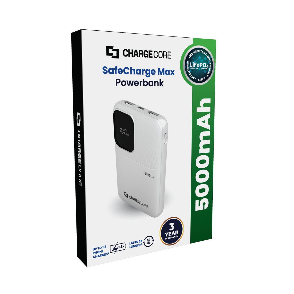 ChargeCore SafeCharge Max 5K - White V1031-PB-5KLFWT-058
