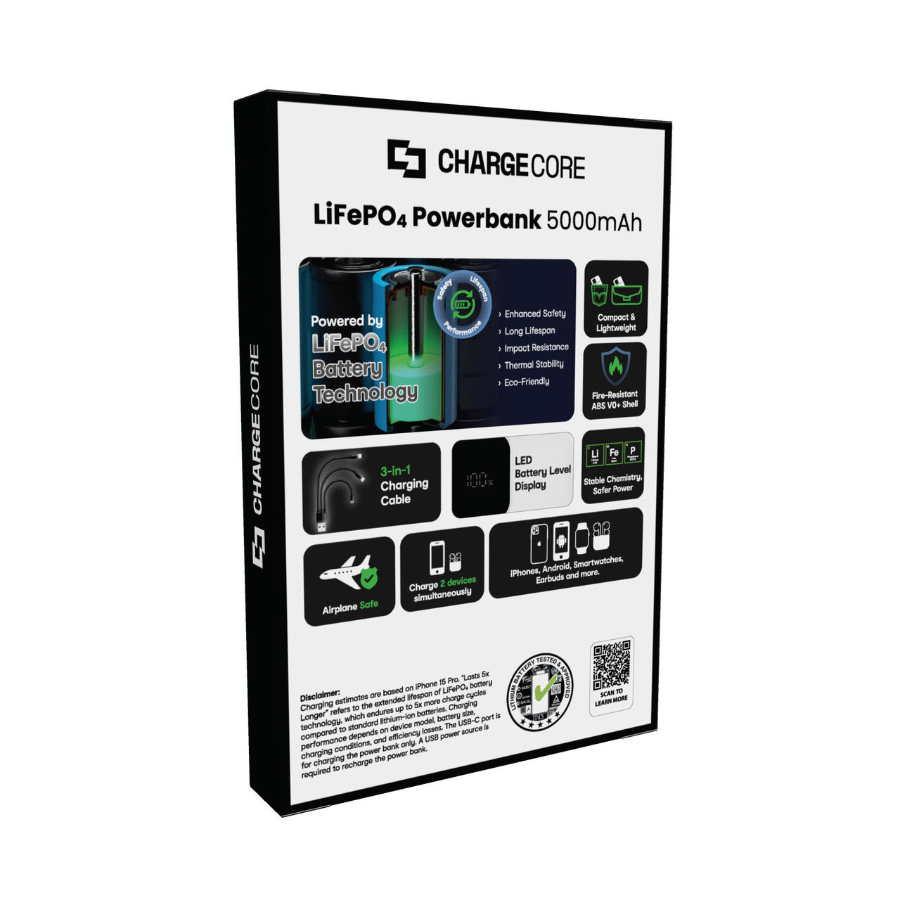 ChargeCore SafeCharge Max 5K - White V1031-PB-5KLFWT-058