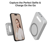 Laser ChargeCore 5000mAh Selfie Powerbank - White V1031-PB-5MLED-129