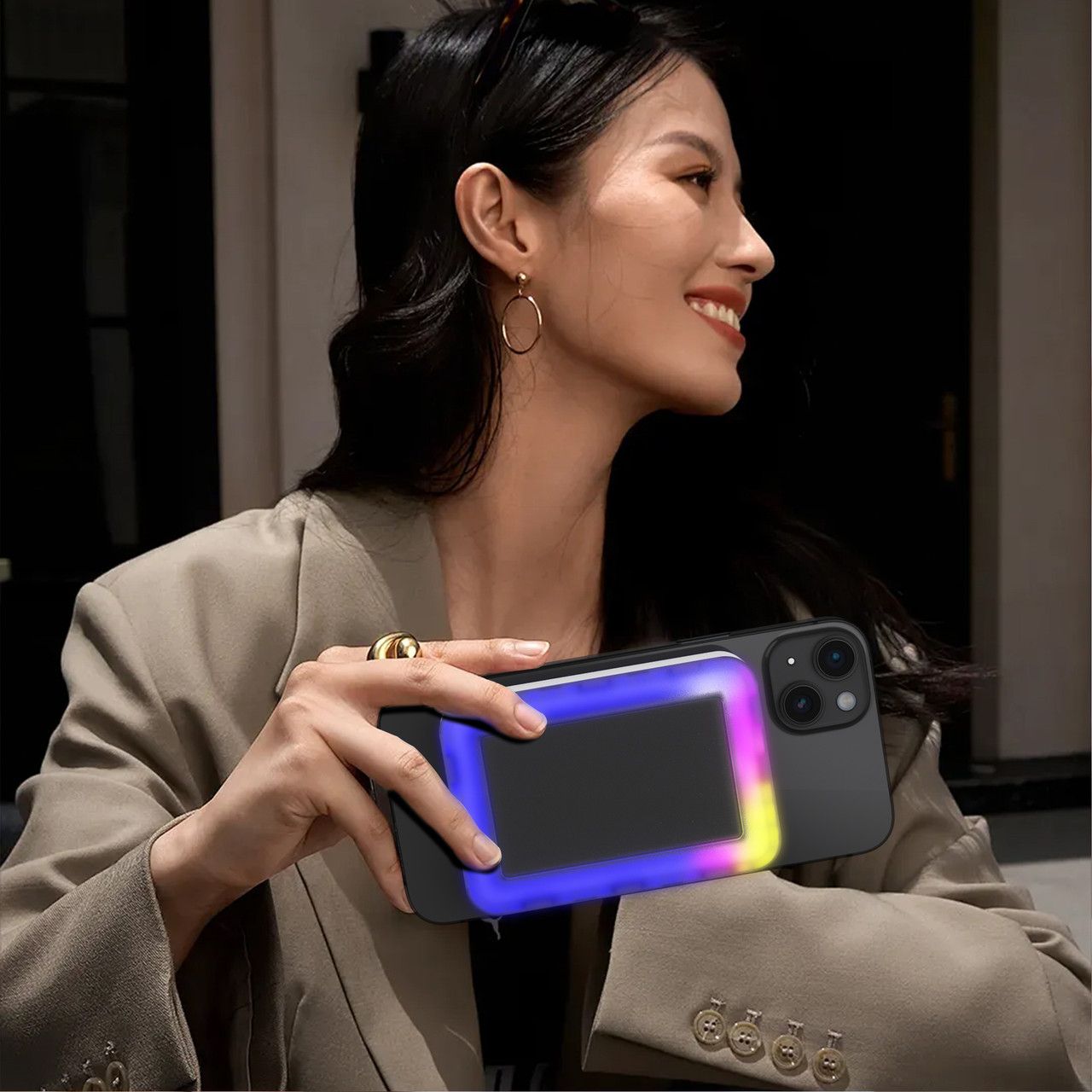 Laser ChargeCore 5000mAh Selfie Powerbank - White V1031-PB-5MLED-129