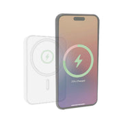 Laser 5000mAh Magnetic Wireless Power Bank White V1031-PB-5MSWH-774