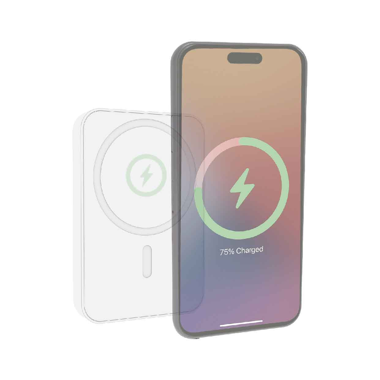 Laser 5000mAh Magnetic Wireless Power Bank White V1031-PB-5MSWH-774