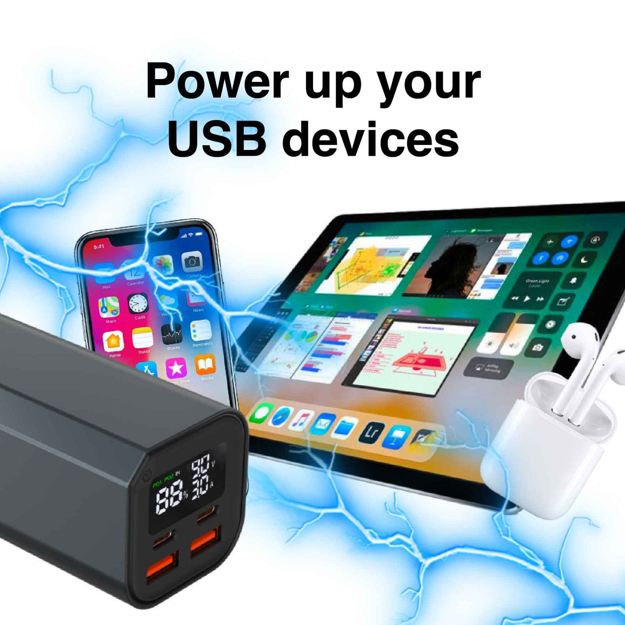 Laser 100W PD 20000mAh Laptop Power Bank Black V1031-PB-PD100W-491
