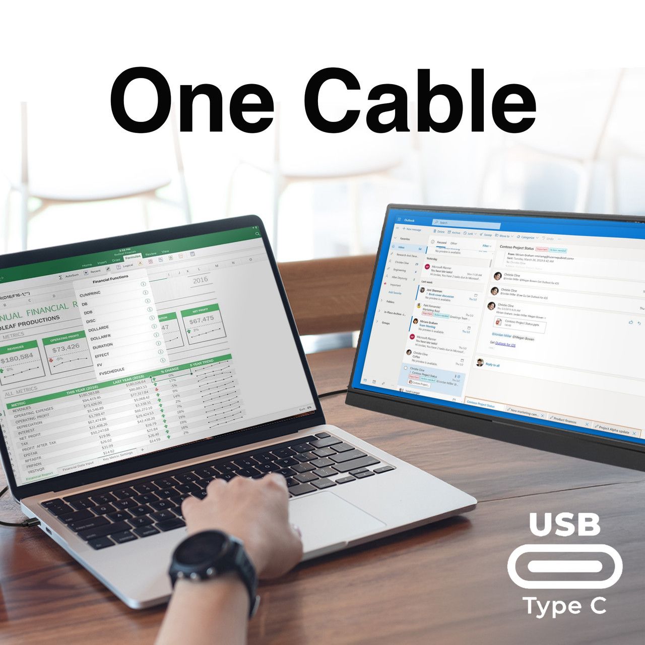 Laser 15.6 Inch Portable Monitor with USB-C and HDMI V1031-PC-15PTMB-209