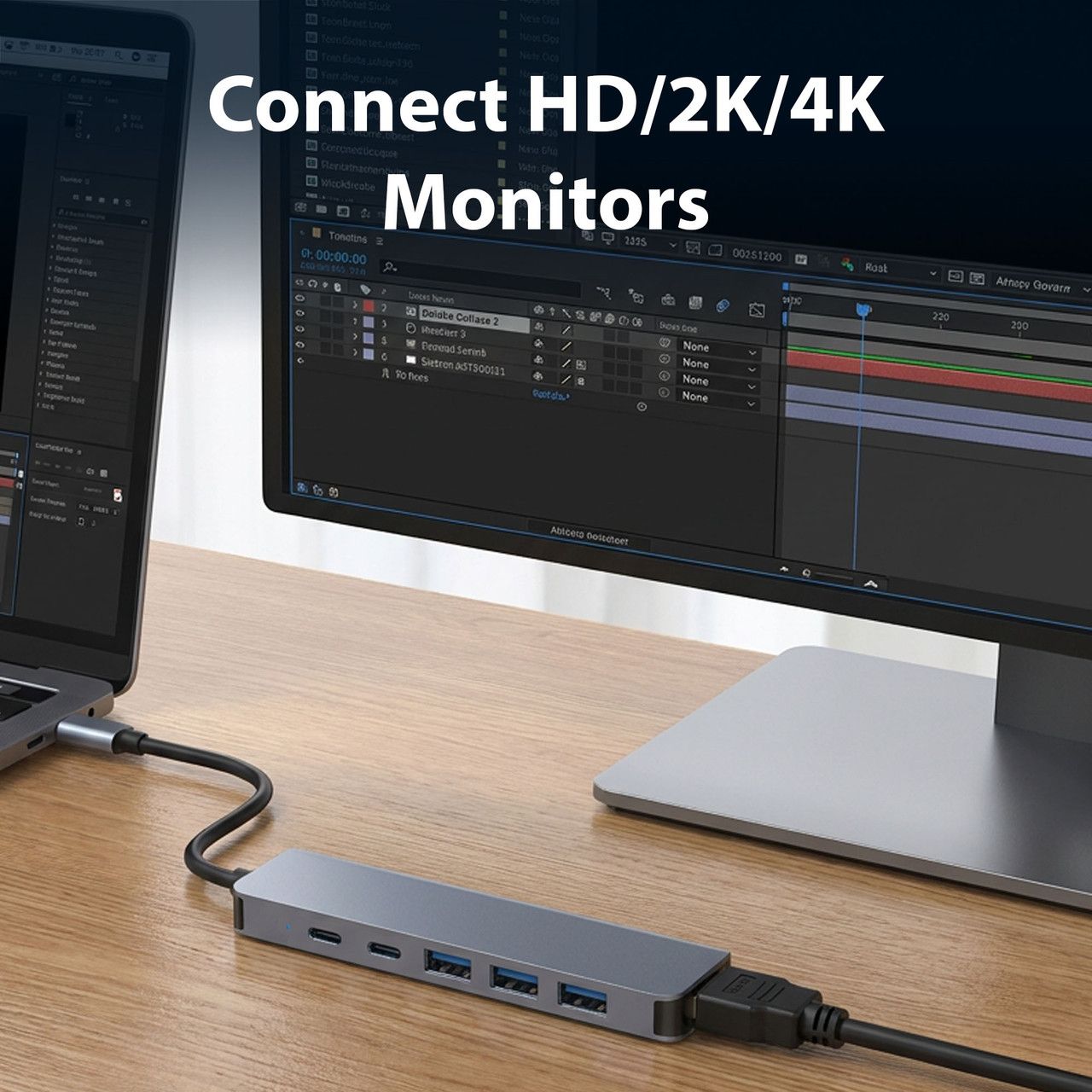Laser USB-C 6-in-1 Multi-Port Hub with 4K HDMI and 100W PD Charging V1031-PC-HUB601-646