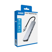 Laser USB-C 6-in-1 Multi-Port Hub with 4K HDMI and 100W PD Charging V1031-PC-HUB601-646